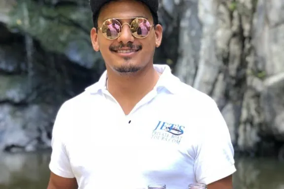 a man holding a wine glass