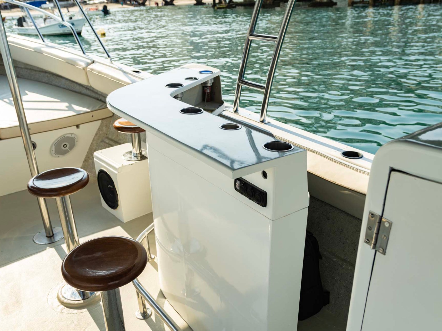 a small boat in a body of water