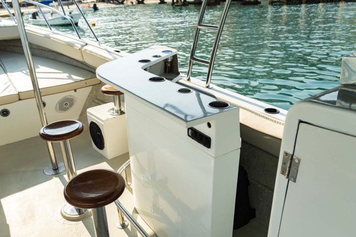 a small boat in a body of water