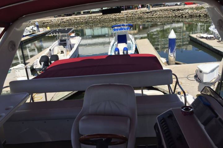 a boat that is sitting on a chair