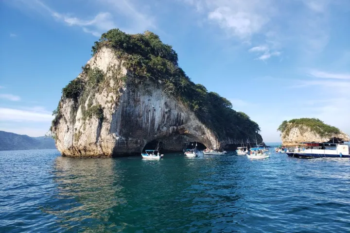 an island in the middle of a body of water