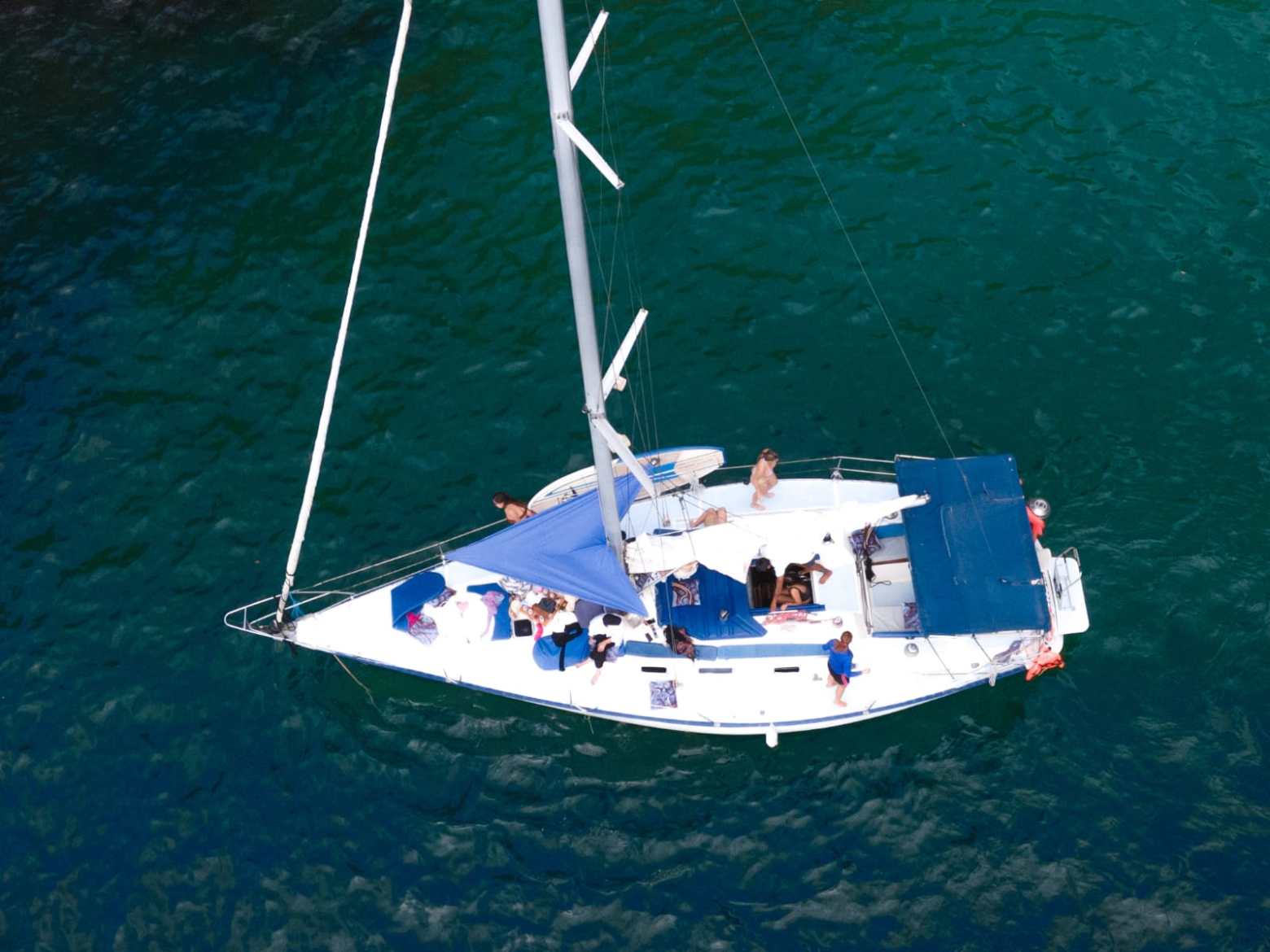 a small boat in a large body of water