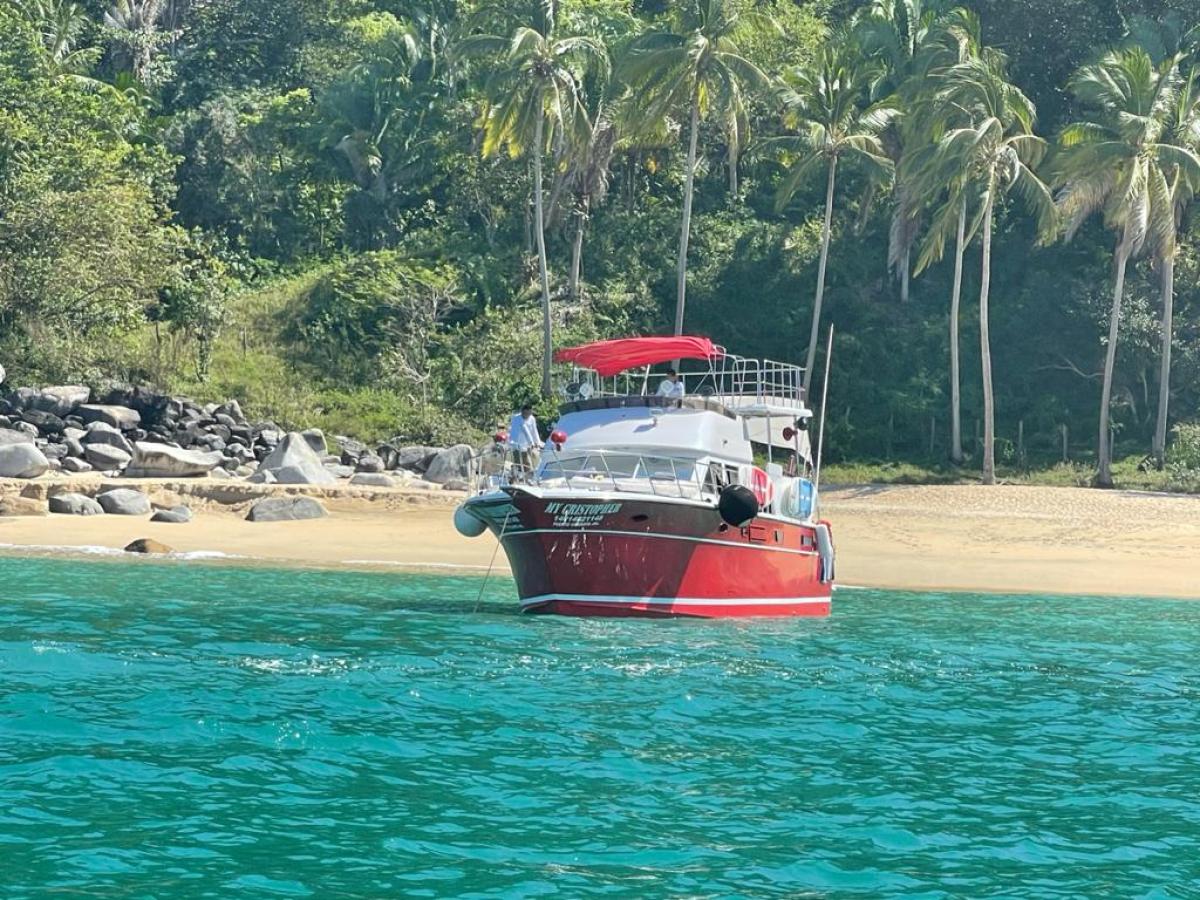 a small boat in a body of water