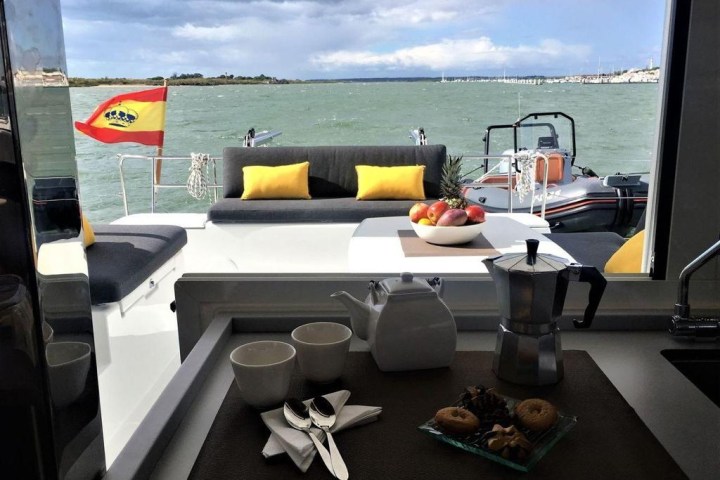 a boat sitting on top of a table