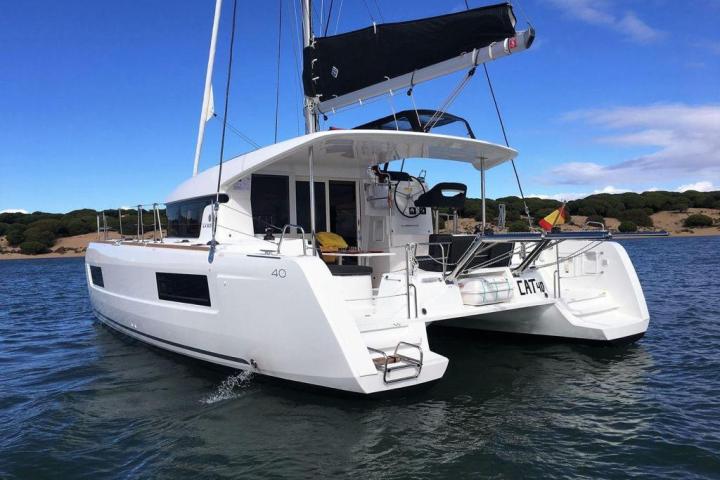 a small boat in a large body of water
