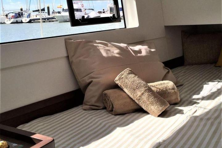 a double bed in a hotel room