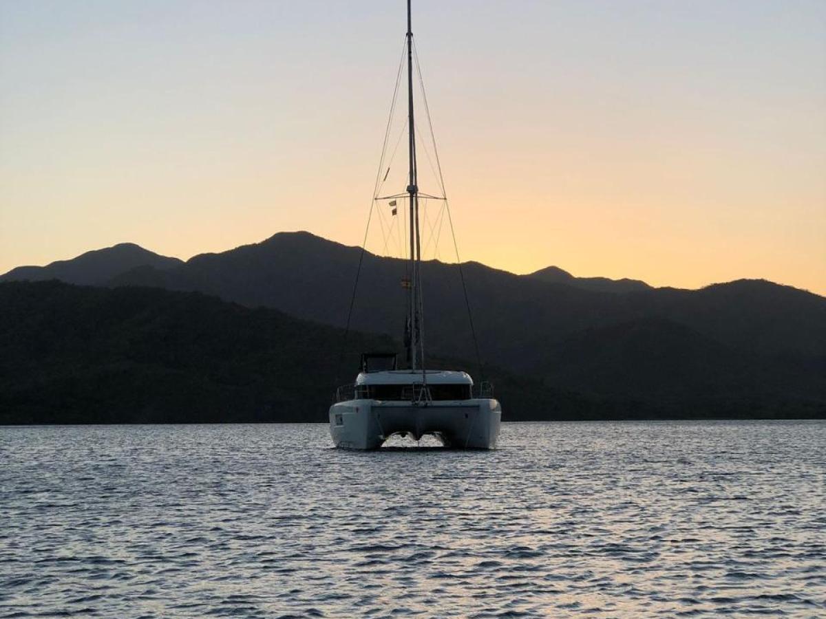 a boat floating on a body of water