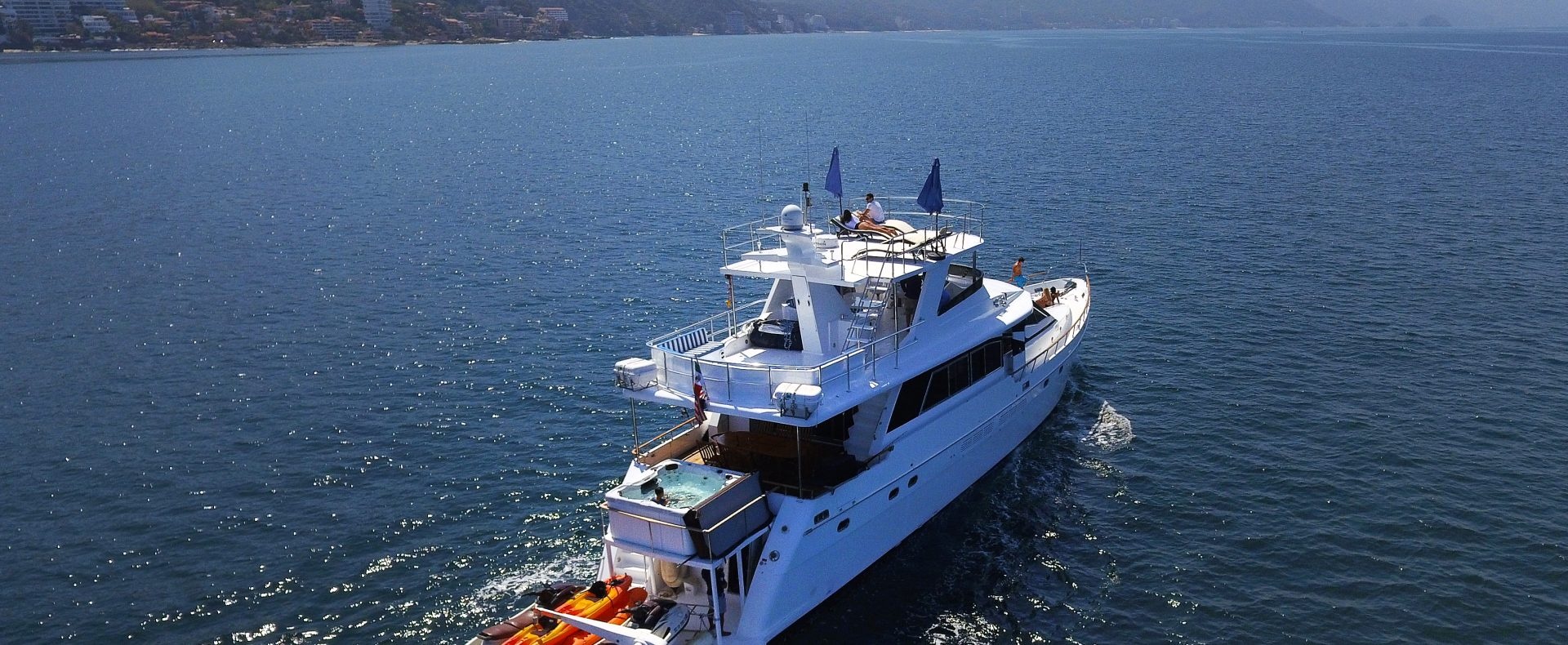 a small boat in a large body of water