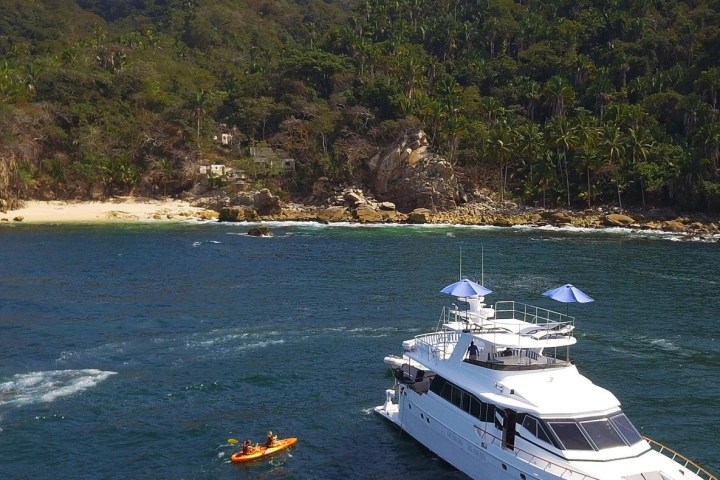 a small boat in a body of water