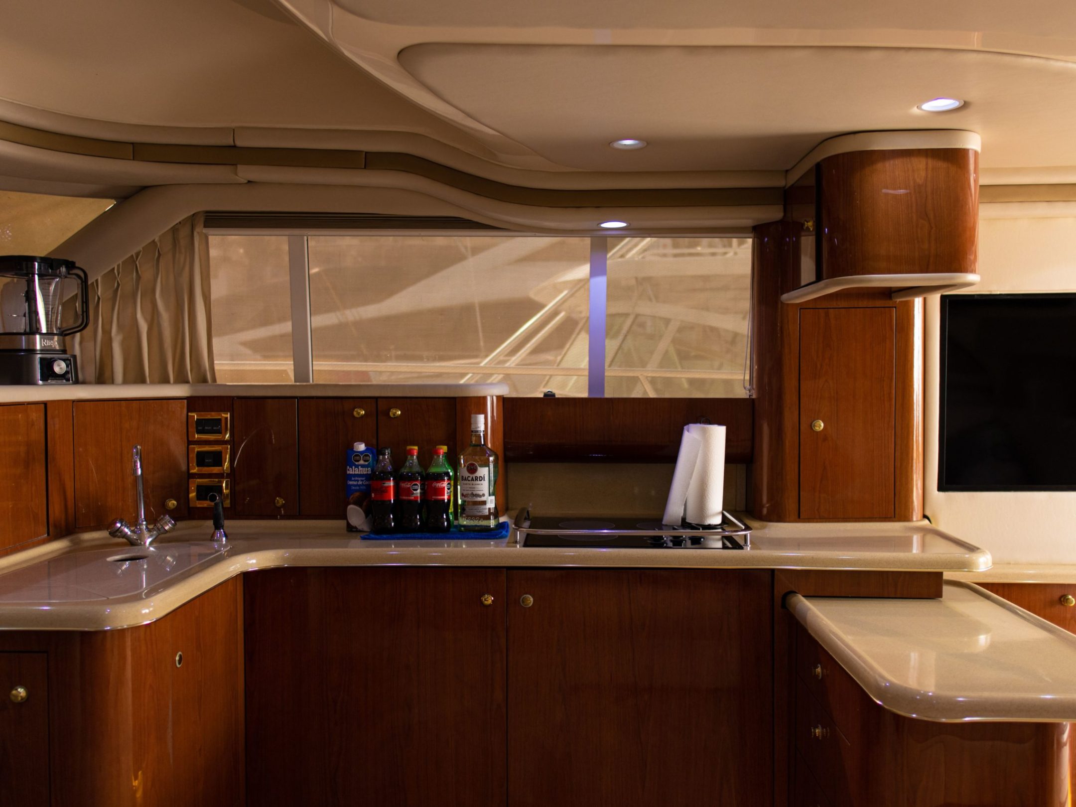 a kitchen with a sink and a window