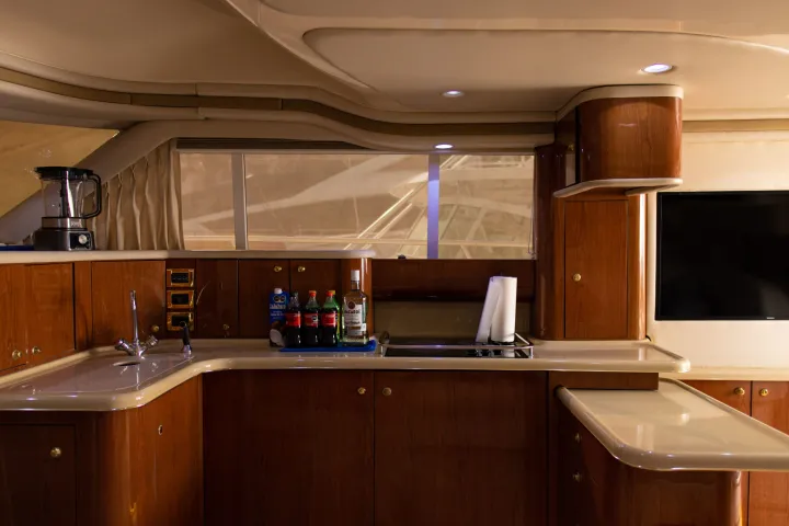 a kitchen with a sink and a window