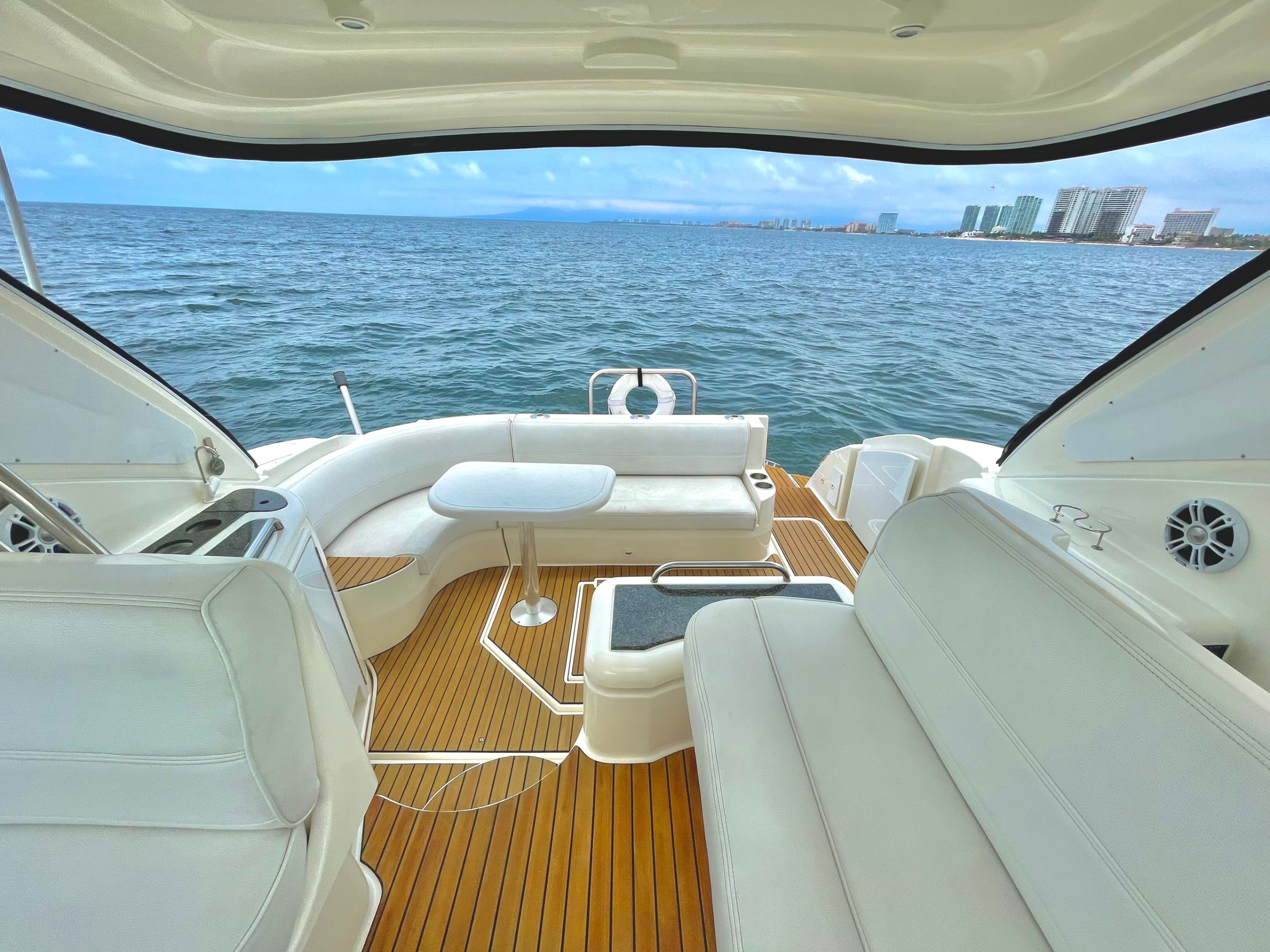 a boat sitting on top of a body of water