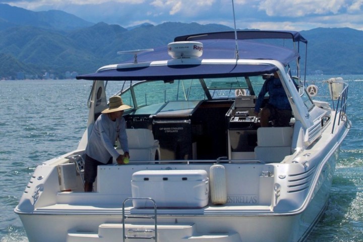 a small boat in a body of water