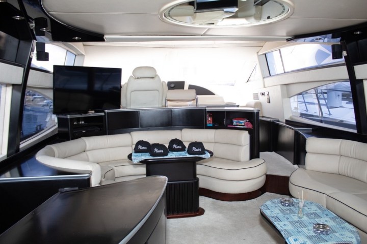 a room filled with furniture and a car