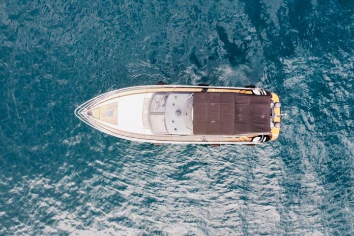 a small boat in a body of water