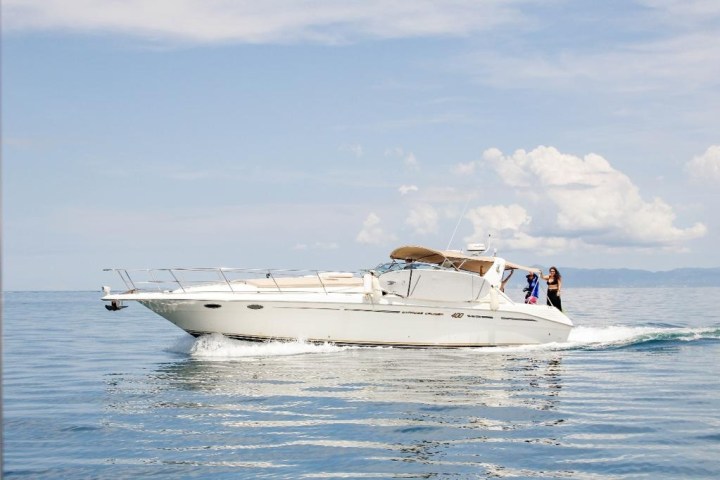 a small boat in a body of water