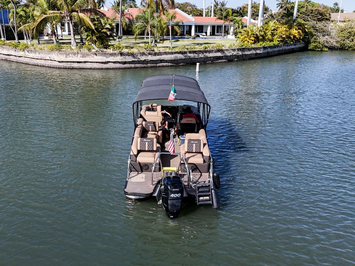 a small boat in a body of water