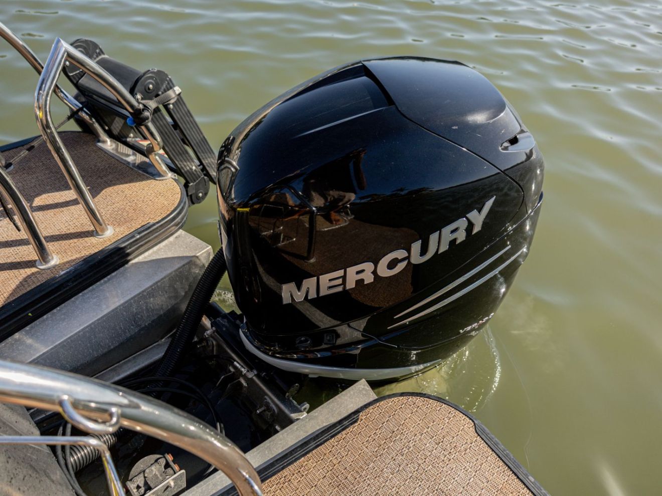 a motorcycle that is sitting in the water