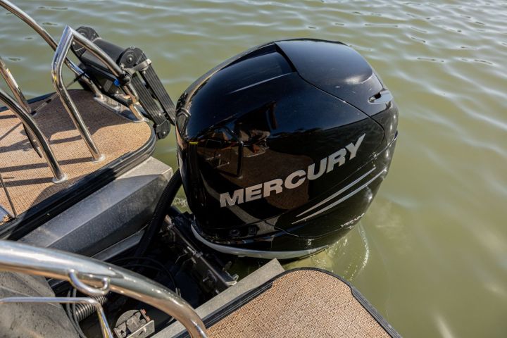 a motorcycle that is sitting in the water