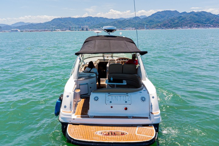 a small boat in a body of water